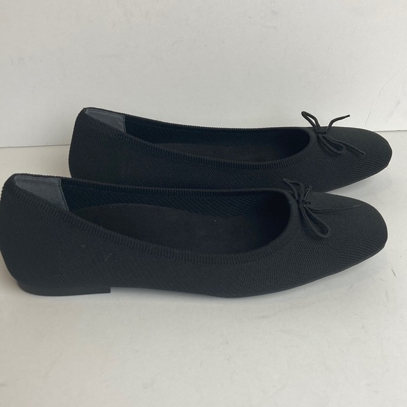 Vionic Klara Knit Ballet Flat Women's US 9.5 Black Square Toe Bow Slip-On Work - Picture 2 of 16